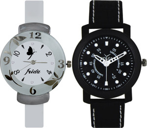 Frida Designer VOLGA Beautiful New Branded Type Watches Men and Women Combo194 VOLGA Band Analog Watch - For Couple