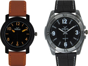 Volga Branded Leather Quality Designer Dial Diwali Special Combo381 Designer Sport Looks WaterProof Mens Watch Analog Watch - For Men