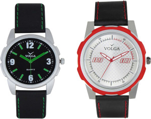 Volga Branded Leather Quality Designer Dial Diwali Special Combo529 Designer Sport Looks WaterProof Mens Watch Analog Watch - For Men