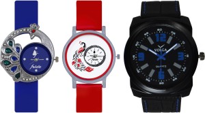 Frida Designer VOLGA Beautiful New Branded Type Watches Men and Women Combo507 VOLGA Band Analog Watch  - For Couple