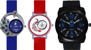 Frida Designer VOLGA Beautiful New Branded Type Watches Men and Women Combo507 VOLGA Band Analog Watch - For Couple