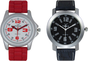 Volga Branded Leather Quality Designer Dial Diwali Special Combo92 Designer Sport Looks WaterProof Mens Watch Analog Watch - For Men