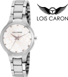 Lois Caron LCS-4516 WHITE HEART DIAL Analog Watch  - For Women
