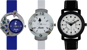 Frida Designer VOLGA Beautiful New Branded Type Watches Men and Women Combo528 VOLGA Band Analog Watch  - For Couple