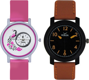 Frida Designer VOLGA Beautiful New Branded Type Watches Men and Women Combo87 VOLGA Band Analog Watch - For Couple