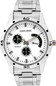 Costa Swiss CS-3001 Quirky White Analog Watch - For Men