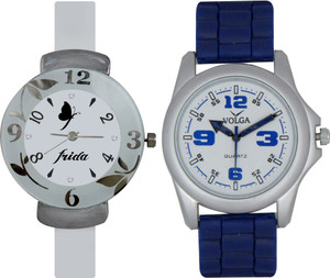 Frida Designer VOLGA Beautiful New Branded Type Watches Men and Women Combo187 VOLGA Band Analog Watch - For Couple