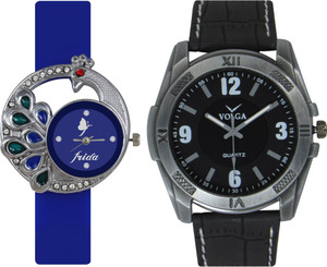Frida Designer VOLGA Beautiful New Branded Type Watches Men and Women Combo65 VOLGA Band Analog Watch - For Couple