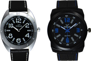 Volga Branded Leather Quality Designer Dial Diwali Special Combo589 Designer Sport Looks WaterProof Mens Watch Analog Watch - For Men