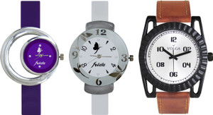 Volga Designer FVOLGA Beautiful New Branded Type Watches Men and Women Combo181 VOLGA Band Analog Watch - For Couple
