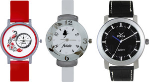 Volga Designer FVOLGA Beautiful New Branded Type Watches Men and Women Combo191 VOLGA Band Analog Watch - For Couple
