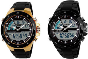 Abrexo ABX-1016-BK-GOLD Analog-Digital Watch - For Men