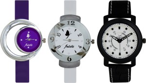 Frida Designer VOLGA Beautiful New Branded Type Watches Men and Women Combo713 VOLGA Band Analog Watch  - For Couple