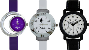 Frida Designer VOLGA Beautiful New Branded Type Watches Men and Women Combo713 VOLGA Band Analog Watch - For Couple
