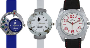 Frida Designer VOLGA New Branded Type Watches Men and Women Combo541 VOLGA Frida Couple Analog Watch - For Couple