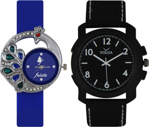 Frida Designer VOLGA Beautiful New Branded Type Watches Men and Women Combo45 VOLGA Band Analog Watch - For Couple