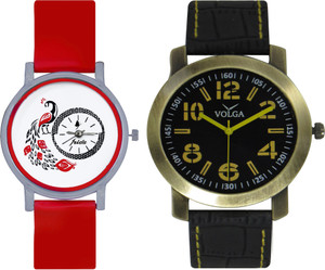 Frida Designer VOLGA Beautiful New Branded Type Watches Men and Women Combo175 VOLGA Band Analog Watch - For Couple