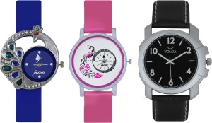 Frida Designer VOLGA Beautiful New Branded Type Watches Men and Women Combo436 VOLGA Band Analog Watch  - For Couple