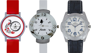 Frida Designer VOLGA Beautiful New Branded Type Watches Men and Women Combo758 VOLGA Band Analog Watch - For Couple