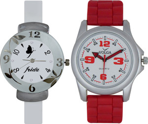 Frida Designer VOLGA Beautiful New Branded Type Watches Men and Women Combo188 VOLGA Band Analog Watch - For Couple