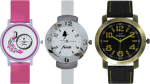 Frida Designer VOLGA Beautiful New Branded Type Watches Men and Women Combo656 VOLGA Band Analog Watch - For Couple