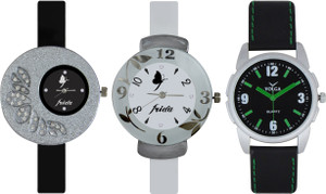 Frida Designer VOLGA Beautiful New Branded Type Watches Men and Women Combo390 VOLGA Band Analog Watch - For Couple