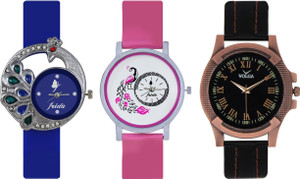 Frida Designer VOLGA Beautiful New Branded Type Watches Men and Women Combo424 VOLGA Band Analog Watch - For Couple
