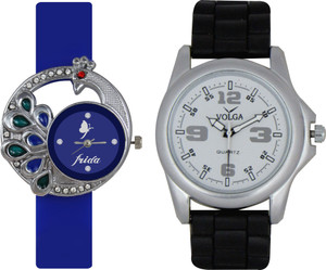 Frida Designer VOLGA Beautiful New Branded Type Watches Men and Women Combo38 VOLGA Band Analog Watch - For Couple
