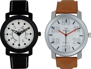 Volga Branded Leather Quality Designer Dial Diwali Special Combo299 Designer Sport Looks WaterProof Mens Watch Analog Watch - For Men