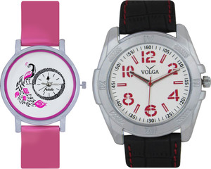 Frida Designer VOLGA Beautiful New Branded Type Watches Men and Women Combo97 VOLGA Band Analog Watch - For Couple