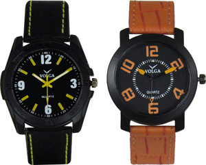 Volga Branded Leather Quality Designer Dial Diwali Special Combo305 Designer Sport Looks WaterProof Mens Watch Analog Watch - For Men