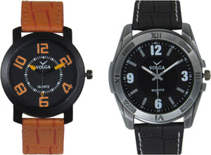 Volga Branded Leather Quality Designer Dial Diwali Special Combo404 Designer Sport Looks WaterProof Mens Watch Analog Watch - For Men