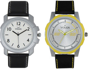 Volga Branded Leather Quality Designer Dial Diwali Special Combo201 Designer Sport Looks WaterProof Mens Watch Analog Watch - For Men