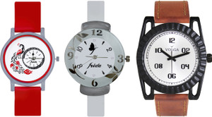 Volga Designer FVOLGA Beautiful New Branded Type Watches Men and Women Combo189 VOLGA Band Analog Watch - For Couple