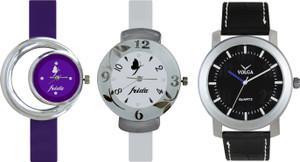 Volga Designer FVOLGA Beautiful New Branded Type Watches Men and Women Combo183 VOLGA Band Analog Watch - For Couple