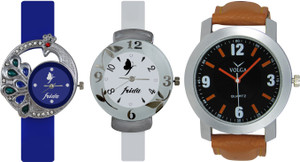 Frida Designer VOLGA Beautiful New Branded Type Watches Men and Women Combo540 VOLGA Band Analog Watch - For Couple