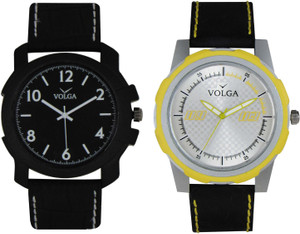 Volga Branded Leather Quality Designer Dial Diwali Special Combo260 Designer Sport Looks WaterProof Mens Watch Analog Watch - For Men