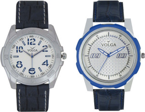 Volga Branded Leather Quality Designer Dial Diwali Special Combo493 Designer Sport Looks WaterProof Mens Watch Analog Watch - For Men