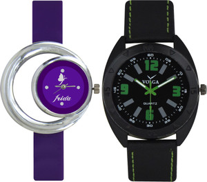 Frida Designer VOLGA Beautiful New Branded Type Watches Men and Women Combo123 VOLGA Band Analog Watch - For Couple
