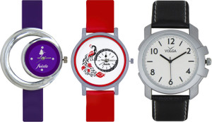 Frida Designer VOLGA Beautiful New Branded Type Watches Men and Women Combo672 VOLGA Band Analog Watch - For Couple