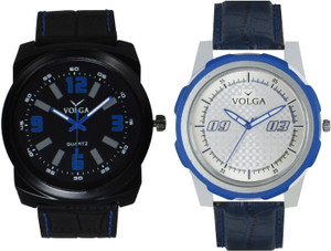 Volga Branded Leather Quality Designer Dial Diwali Special Combo609 Designer Sport Looks WaterProof Mens Watch Analog Watch - For Men