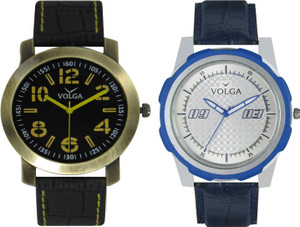Volga Branded Leather Quality Designer Dial Diwali Special Combo619 Designer Sport Looks WaterProof Mens Watch Analog Watch - For Men