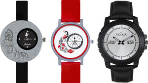 Volga Designer FVOLGA Beautiful New Branded Type Watches Men and Women Combo102 VOLGA Band Analog Watch - For Couple