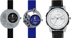 Volga Designer FVOLGA Beautiful New Branded Type Watches Men and Women Combo80 VOLGA Band Analog Watch - For Couple