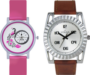 Volga Designer FVOLGA Beautiful New Branded Type Watches Men and Women Combo46 VOLGA Band Analog Watch - For Couple