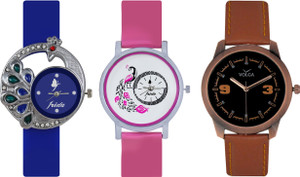 Frida Designer VOLGA Beautiful New Branded Type Watches Men and Women Combo422 VOLGA Band Analog Watch - For Couple