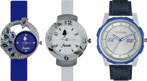 Volga Designer FVOLGA Beautiful New Branded Type Watches Men and Women Combo145 VOLGA Band Analog Watch - For Couple