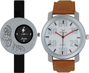 Frida Designer VOLGA Beautiful New Branded Type Watches Men and Women Combo21 VOLGA Band Analog Watch - For Couple