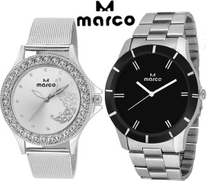 Marco elite combo 1011wht-ch 65 blk Analog Watch  - For Couple