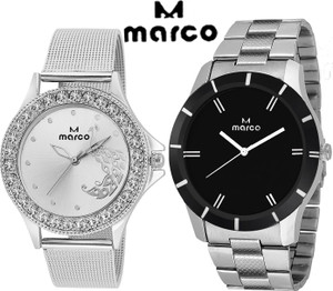 Marco elite combo 1011wht-ch 65 blk Analog Watch - For Couple